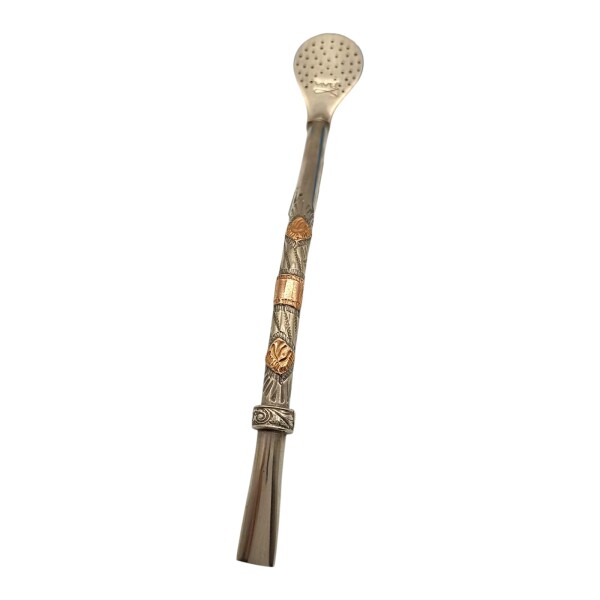 BOMBILLA CRIOLLA PLATA Y ORO 29 bmpo29po