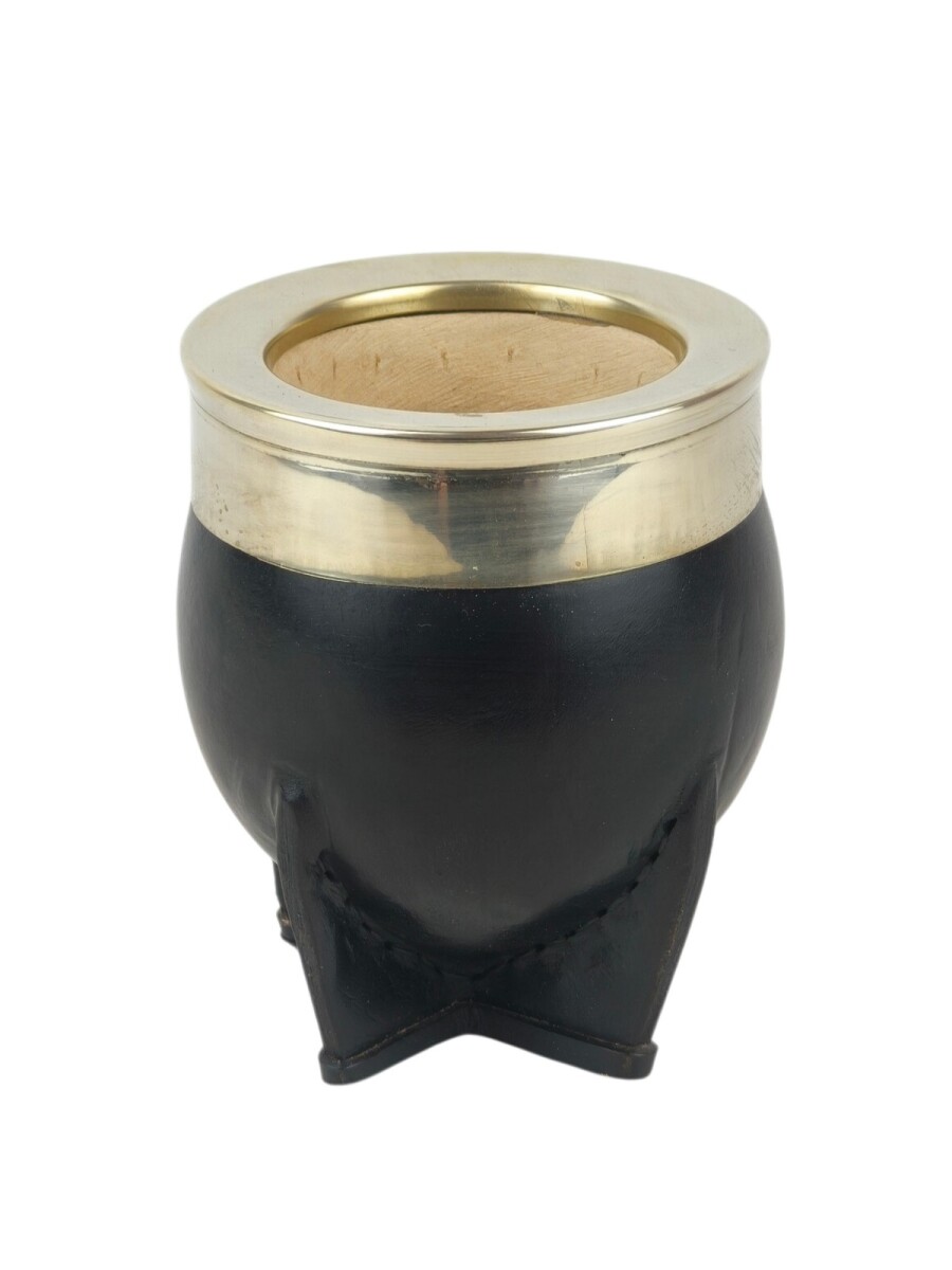 Mate imperial de calabaza y alpaca - Negro liso 