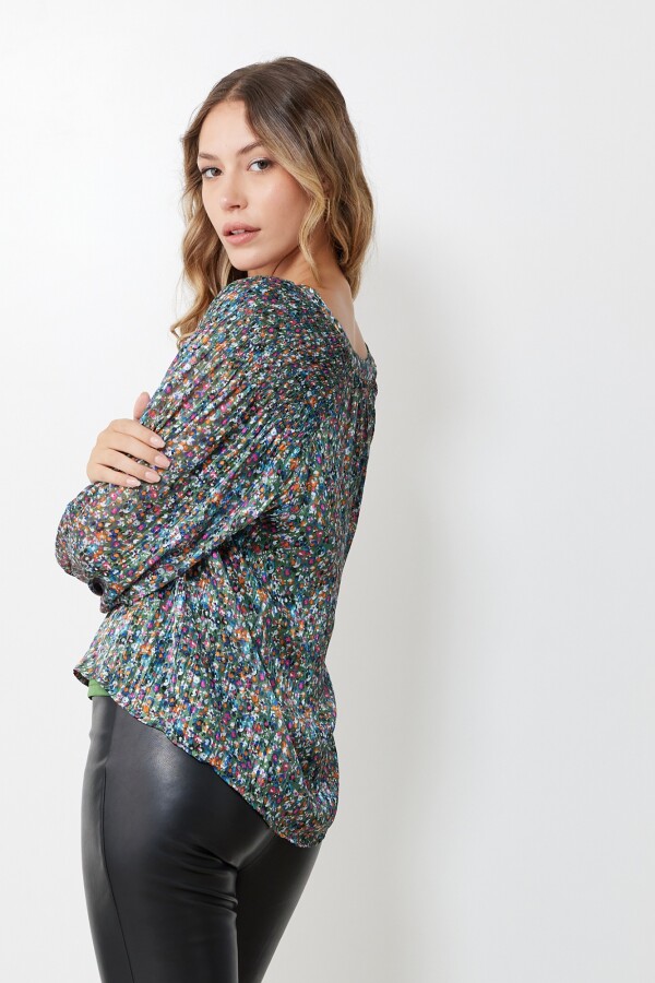 Blusa Gasa Lurex MULTI/VERDE