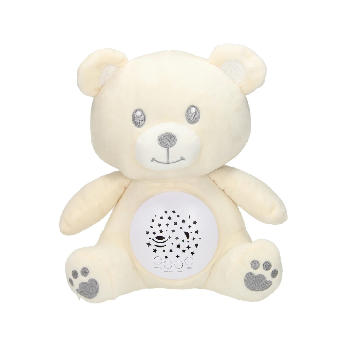 Peluche Musical Baby Doll 0-12M Ruido Blanco Luces Lavable - Crema 