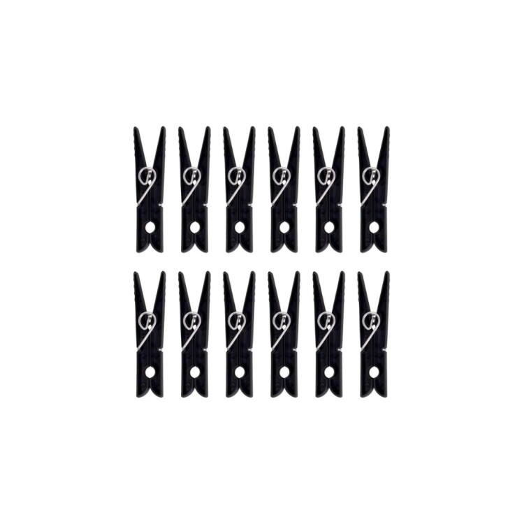 PALILLOS PARA ROPA 12 PIEZAS MOR NEGRO