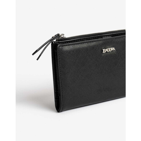 Billetera Fichero Con Cierre Negro