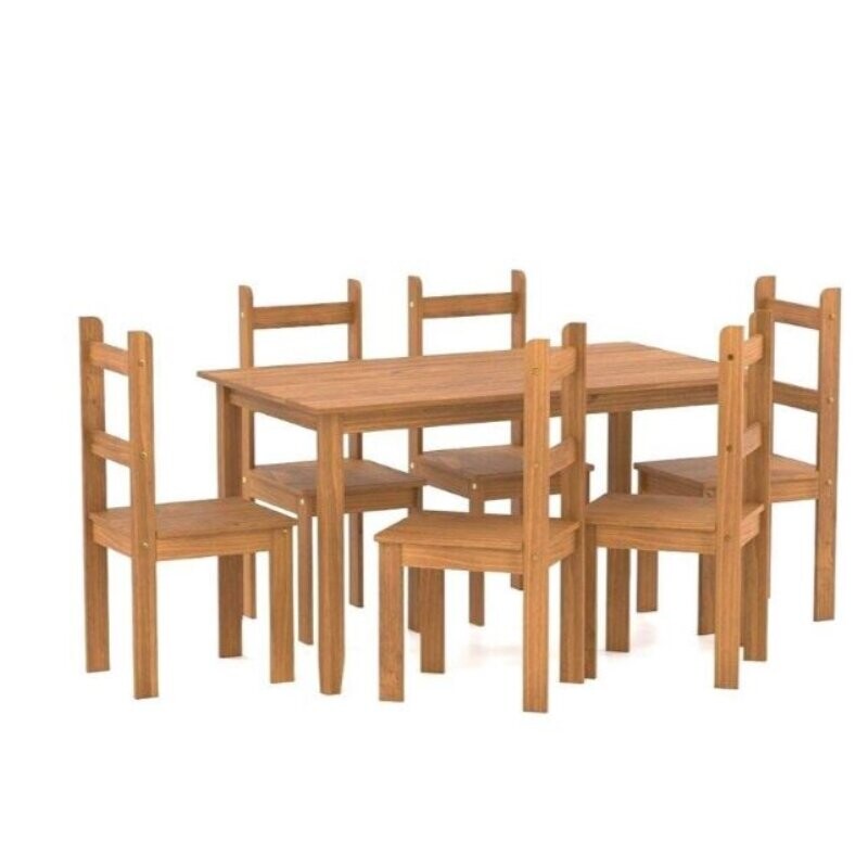 Juego Comedor 6 Sillas Red Natural Cera Juego Comedor 6 Sillas Red Natural Cera