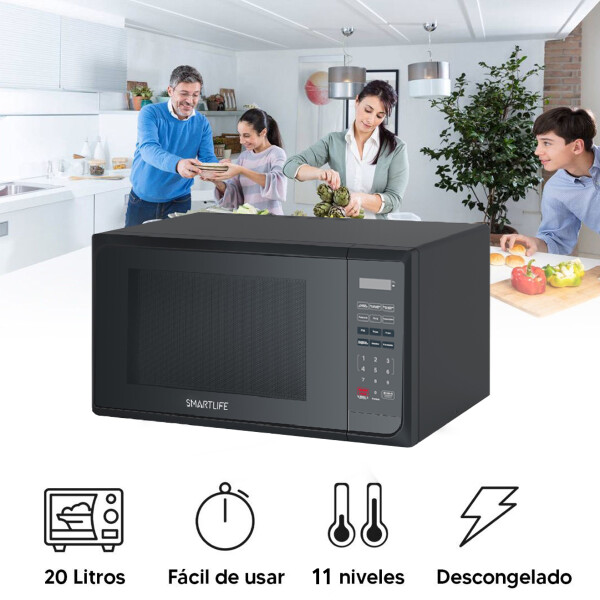 Microondas Digital Smartlife Sl-mwo20mdb 20l MICROONDAS SMARTLIFE 20DB DIGITAL NEGRO
