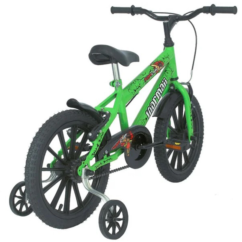 Bicicleta Niño Mormaii Rodado 16 C/Rueditas Top Verde Kawasaki Bicicleta Niño Mormaii Rodado 16 C/rueditas Top Verde Kawasaki