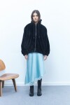 Chaqueta capucha teddy negro