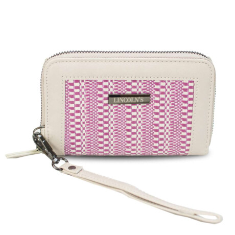 Billetera Lorenza Telar Magenta y Crudo