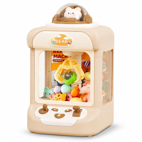 Mini Máquina Atrapa Peluches Oso Luz Y Sonidos 60s USB-C Amarillo