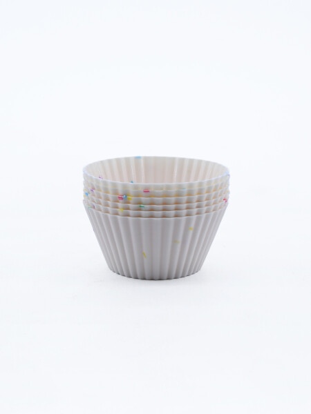 MOLDE SILICONA PARA CUPCAKES 6 PCS BLANCO