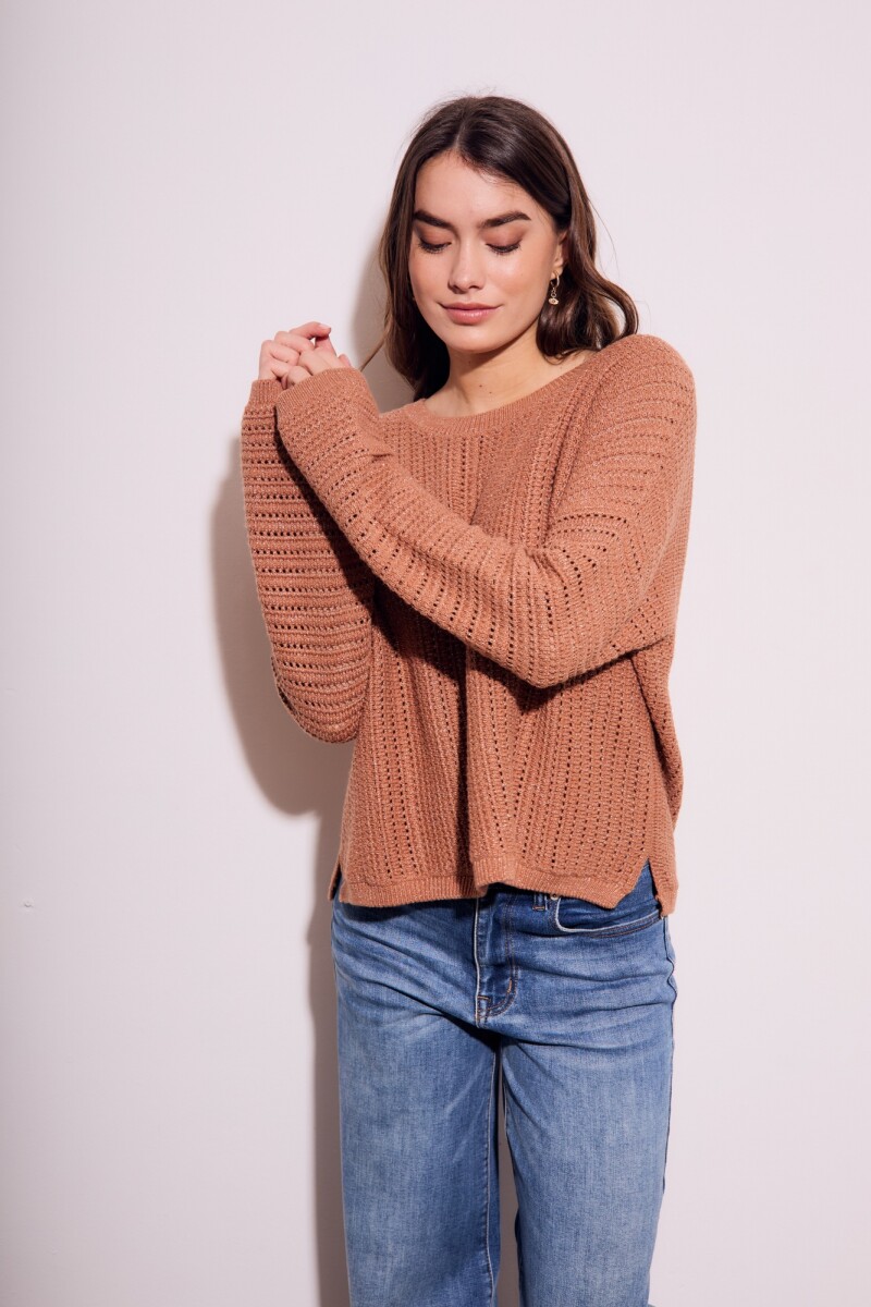 Sweater Texturado Lurex Mocha