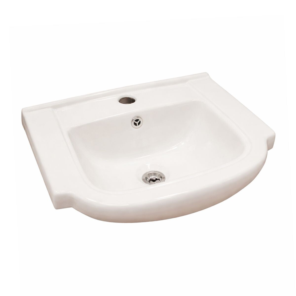 Bacha De Sobreponer Rectangular 50x45 Cm C/mesa Blanca Brillante Dmc 