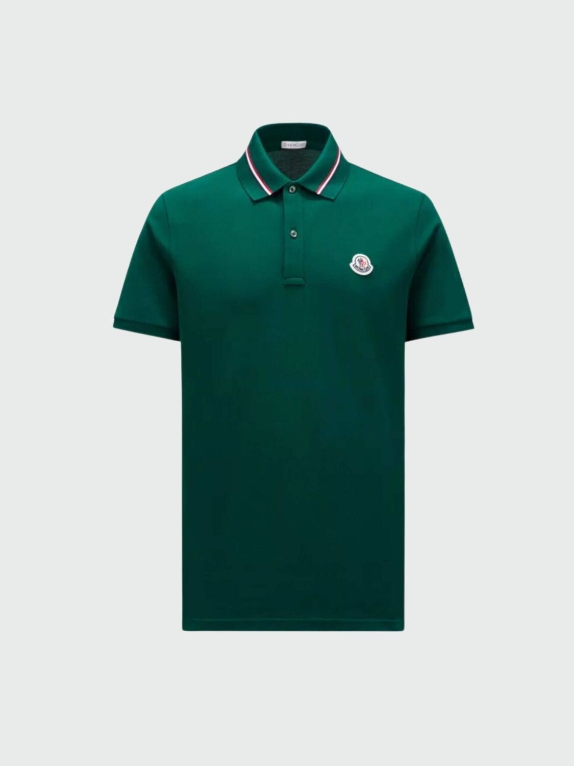 Moncler -Remera polo de algodón manga corta Verde Bosque