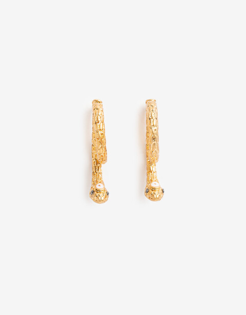 Aros Pasantes Metal Aros De Metal Snake - Dorado Oro Amarillo