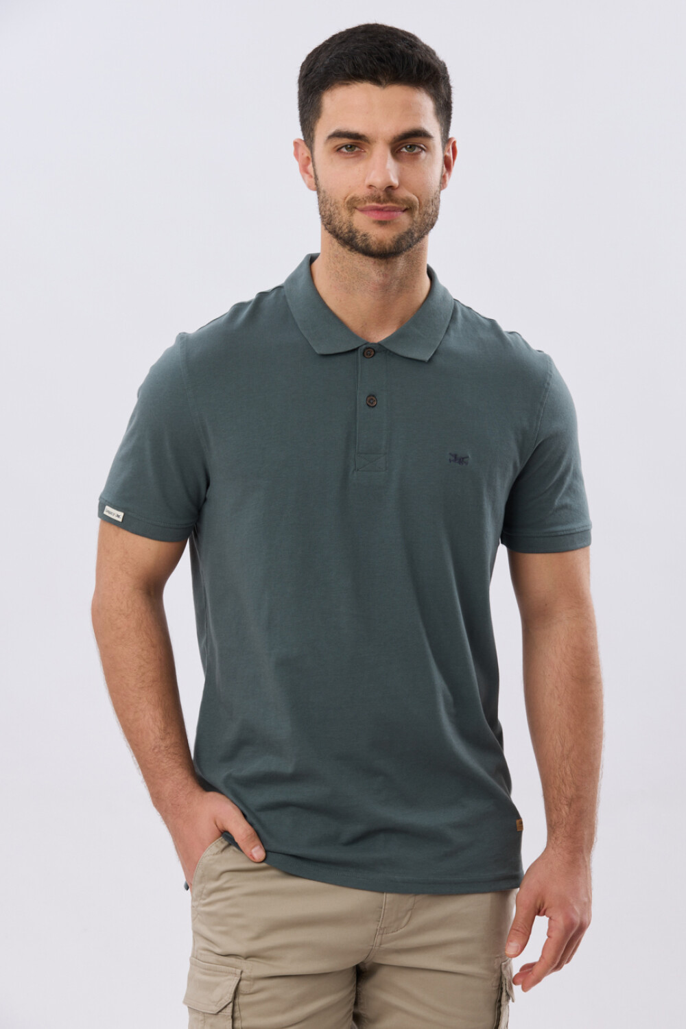 REMERA POLO LISA JERSEY Petroleo