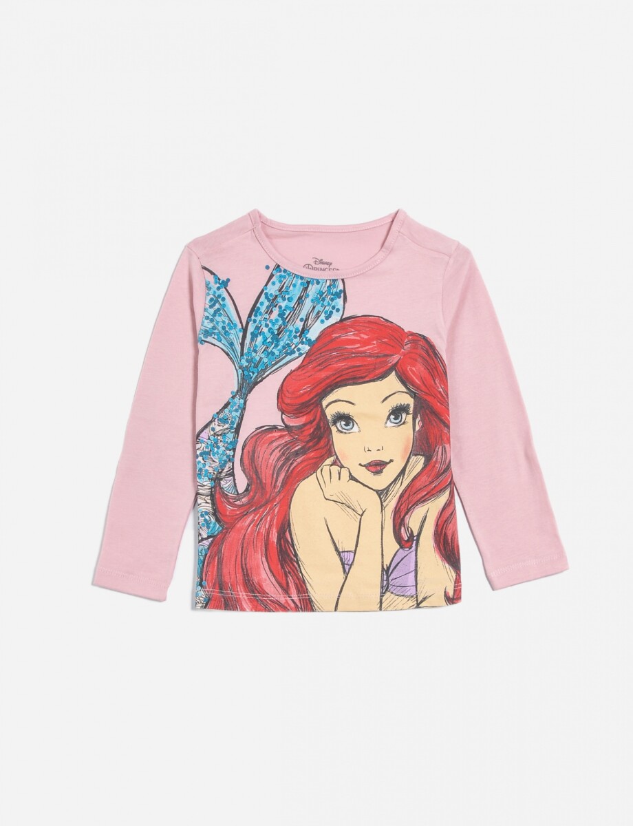 Remera m/l Princesas niña - ROSA 