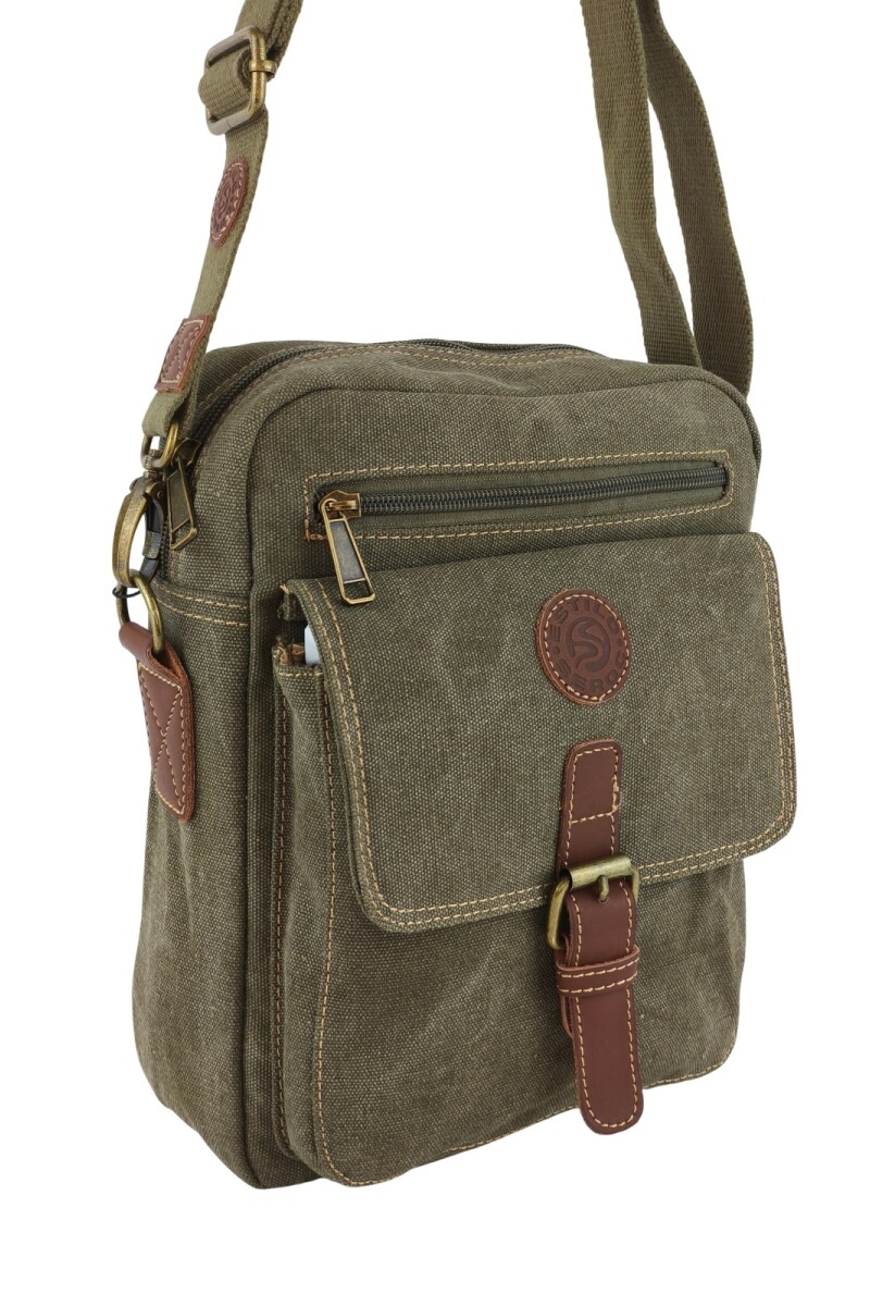 Morral cruzado en Lona Vintage Verde