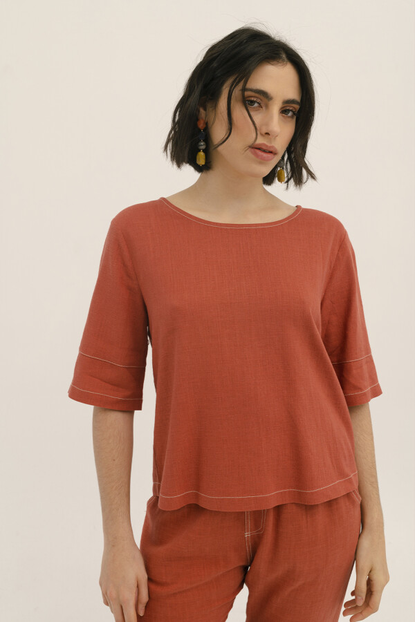 BLUSA LINO EVA BRICK