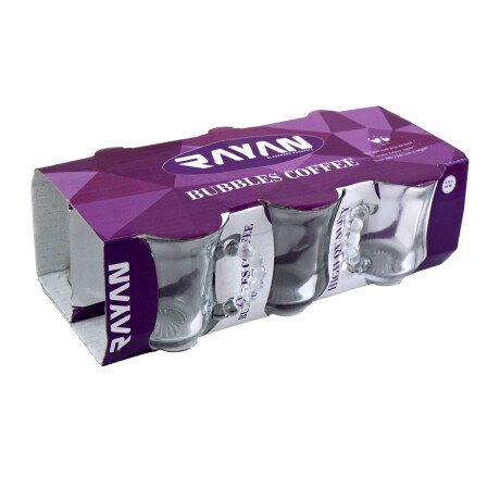 TAZA DE CAFE SET X6PCS VIDRIO ASA BURBUJAS 85ML RAYAN BUBBLES TAZA DE CAFE SET X6PCS VIDRIO ASA BURBUJAS 85ML RAYAN BUBBLES