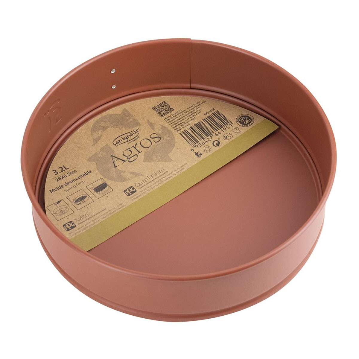 Tortera Fondo Desmontable Ø26Cm en Acero Antiadherente Agros - Terracota 