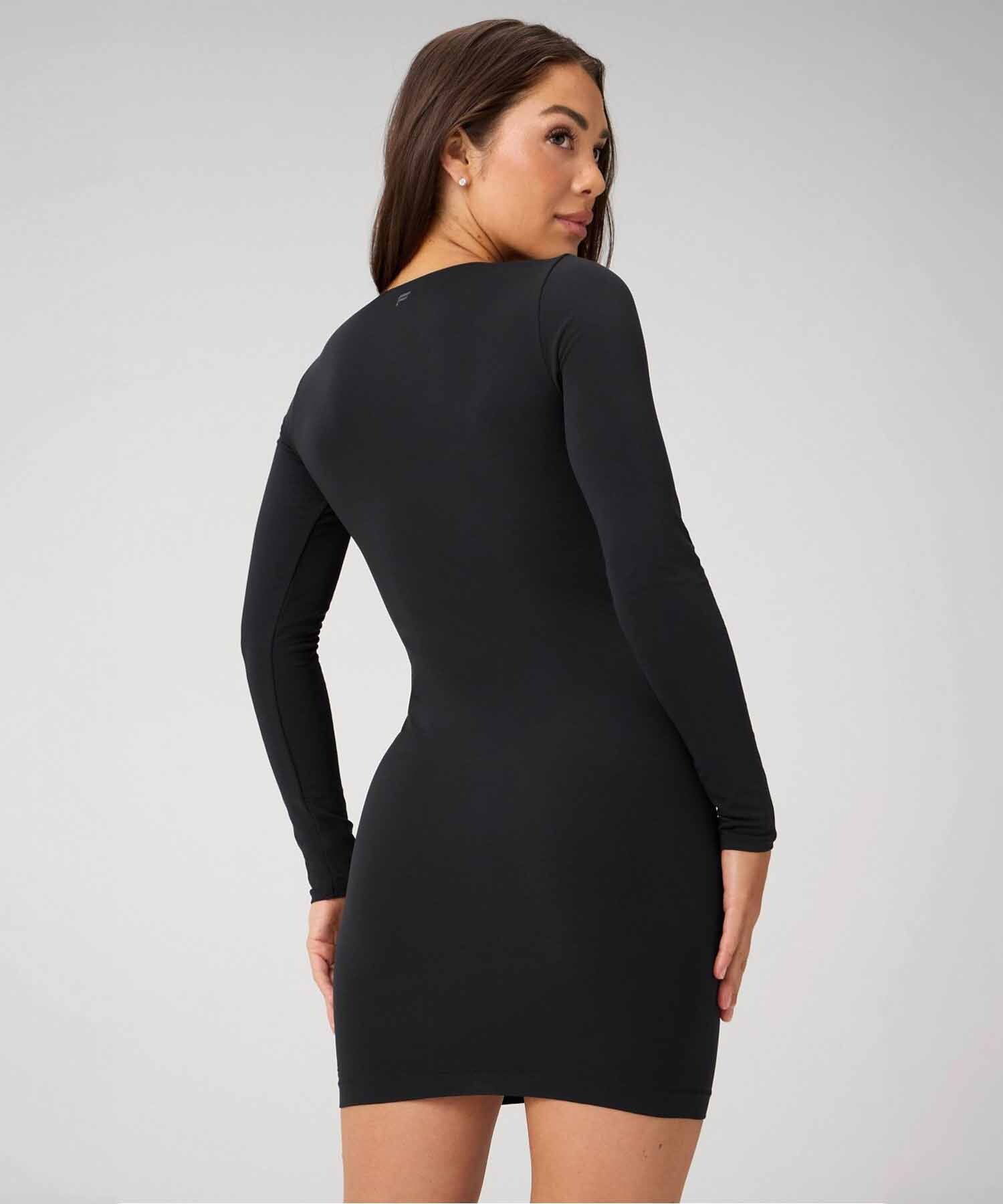 Vestido Seamless Long-Sleeve Mini Dress Mujer Black