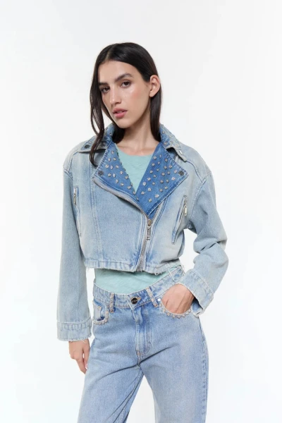 CAMPERA DENIM DENVER Celeste