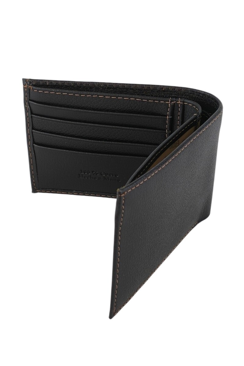 Billetera Clásica grande 100% Cuero Negro