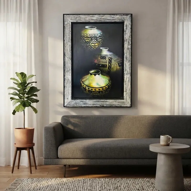 Cuadro 3 jarrones marco de madera - PRODUCTO CON DETALLES Cuadro 3 jarrones marco de madera - PRODUCTO CON DETALLES