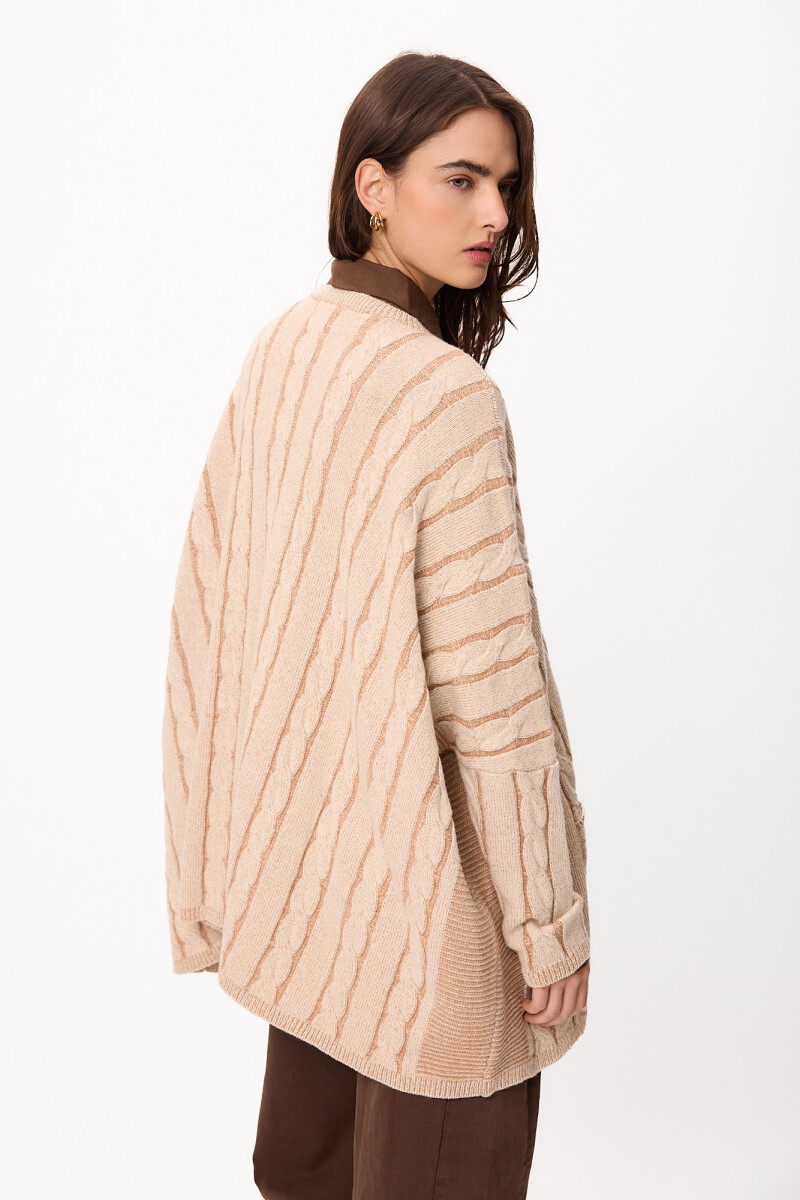 Sweater Lana Oceano Crudo/Camel