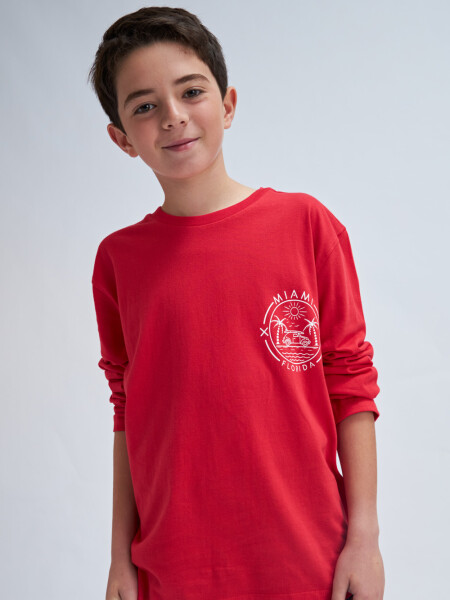 Camiseta manga larga Miami - Rojo