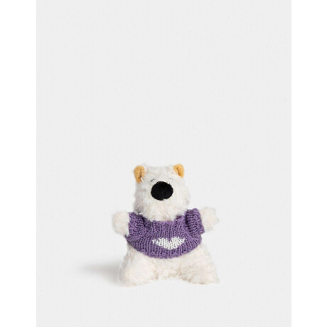 Llavero Y Charm De Perrito Con Sweater Blanco Crema