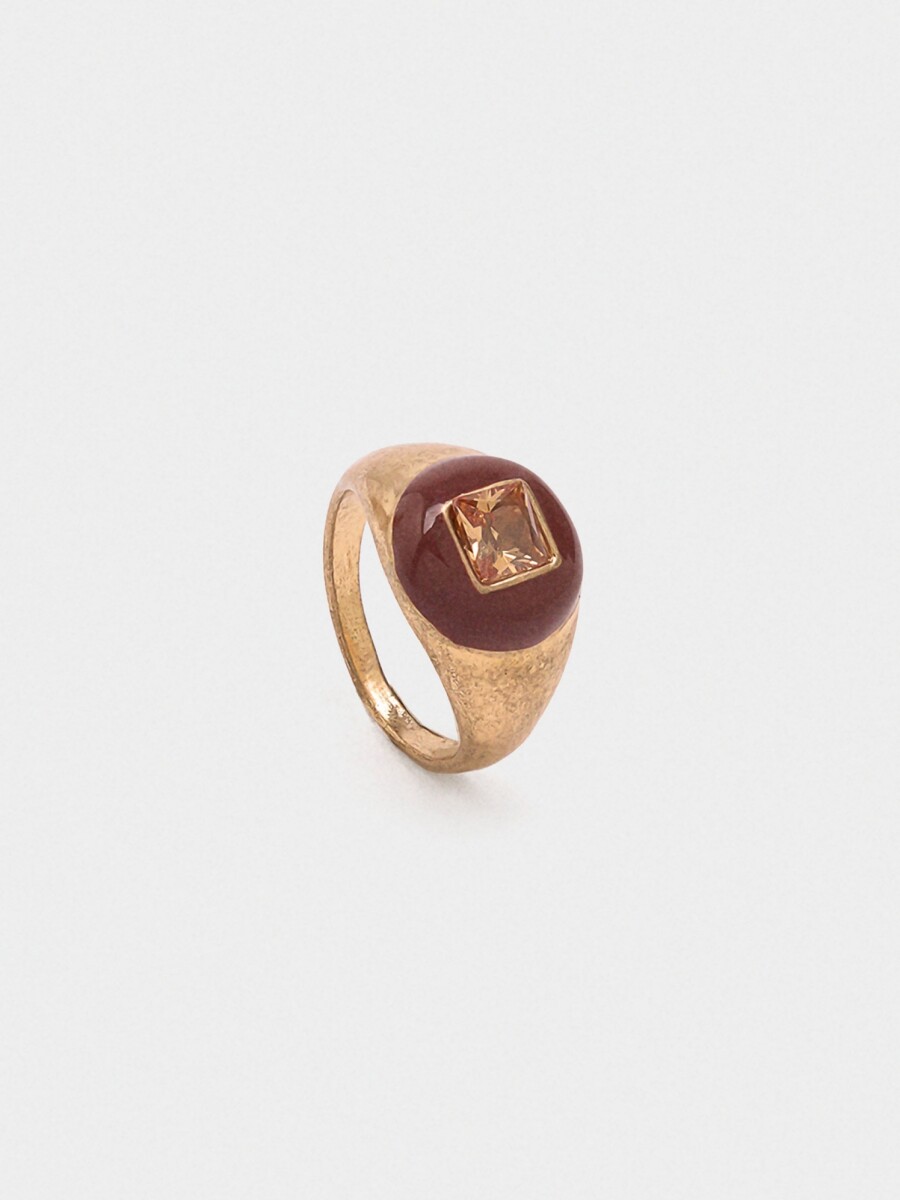 Anillo Con Circonita multicolor