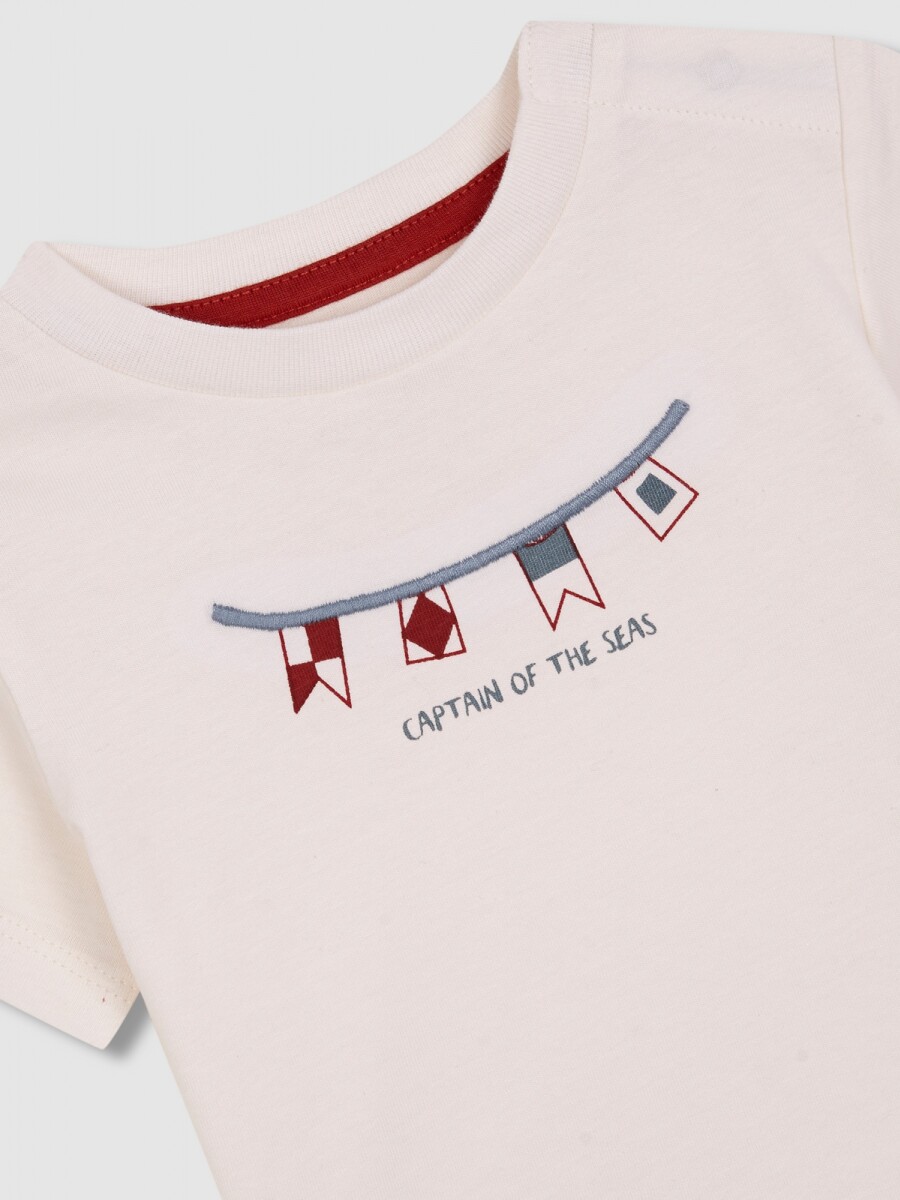 Camiseta Estampada Banderas Nauticas Piedra
