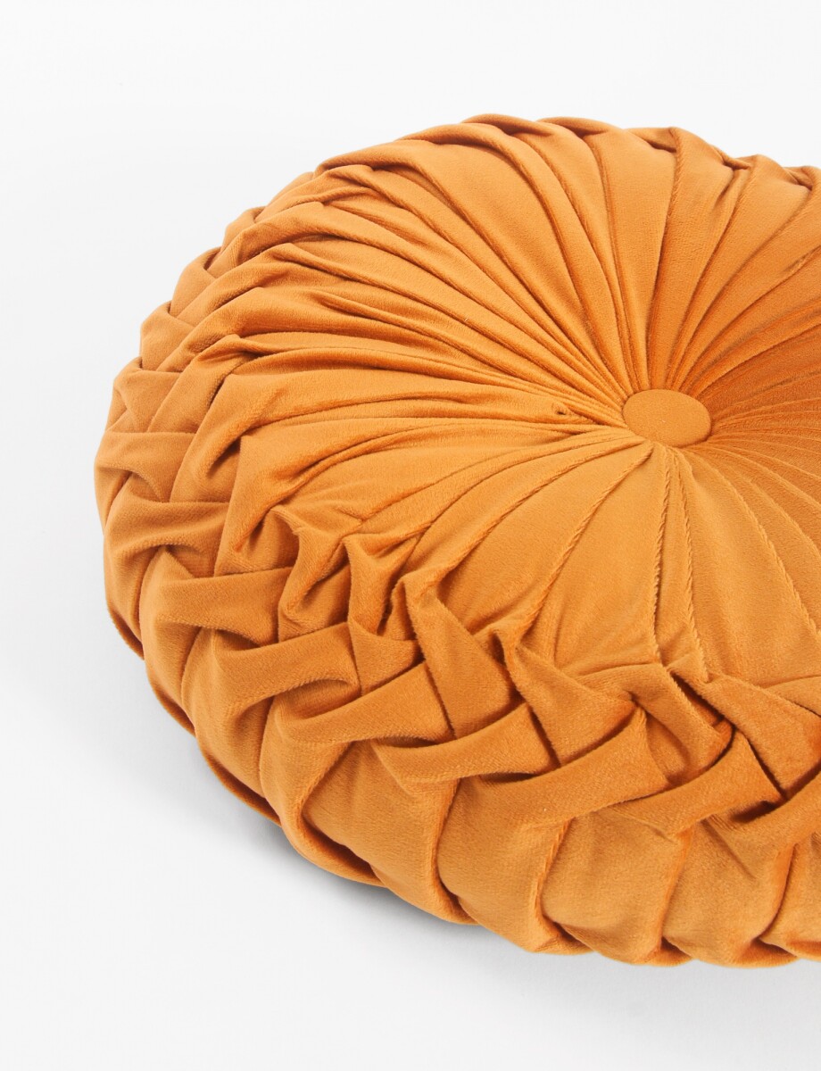 Almohadón circular pliegues - naranja 