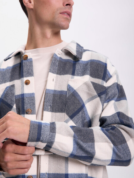 Sobrecamisa cuadros Crudo