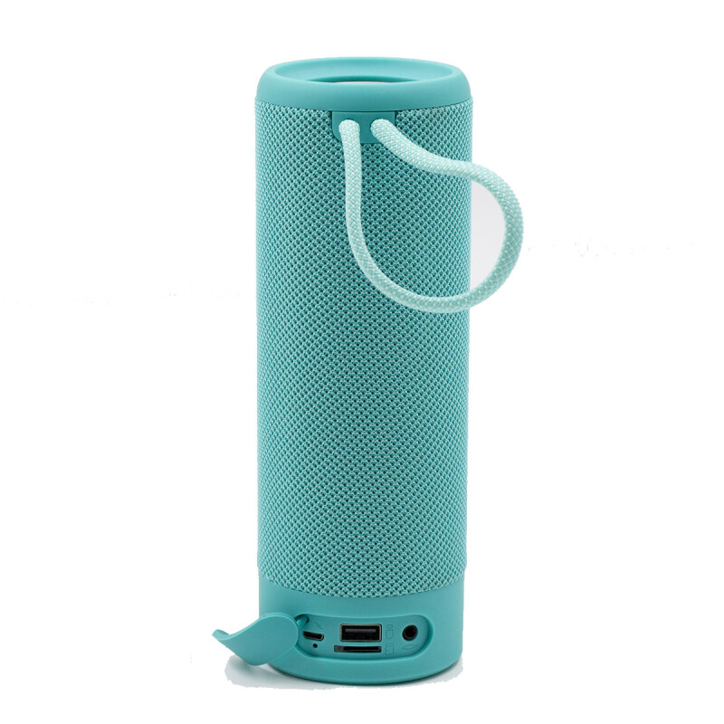 Parlante portatil bluetooth cilindro con correa simil flip verde Parlante portatil bluetooth cilindro con correa simil flip verde