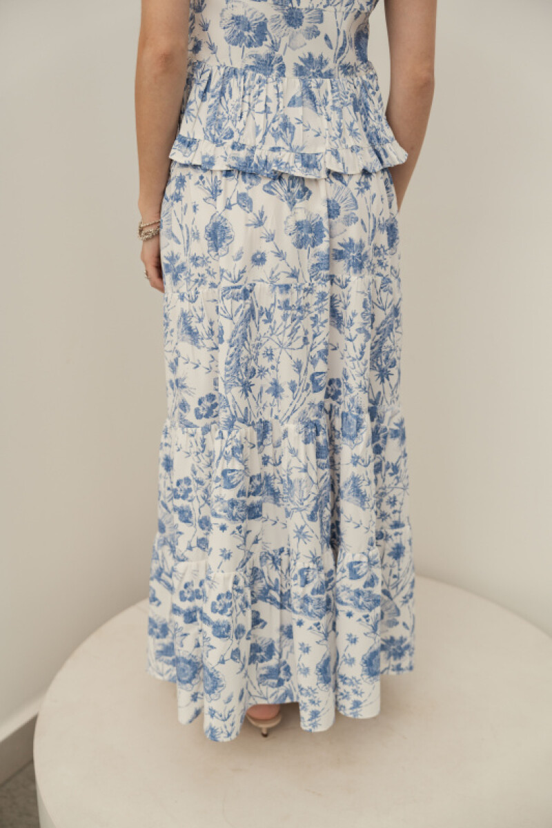 FALDA AURELIA BLUE BOTANIC FLOWERS FALDA AURELIA BLUE BOTANIC FLOWERS