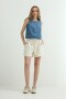 Short con cintura elastizada y lazo BEIGE