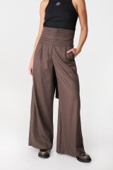 Pantalon Soft Negro/Marrón