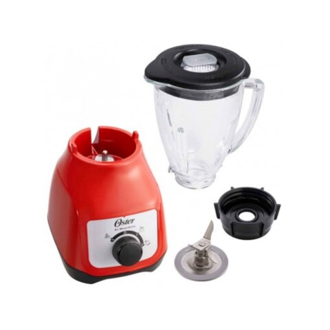 Licuadora Oster Con Vaso De Vidrio Rojo
