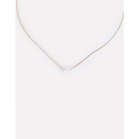 Cadena Corta Con Dije Perla Dorado