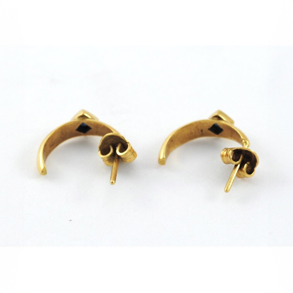 Caravanas Oro 18K Y Zafiro Caravanas Oro 18K Y Zafiro