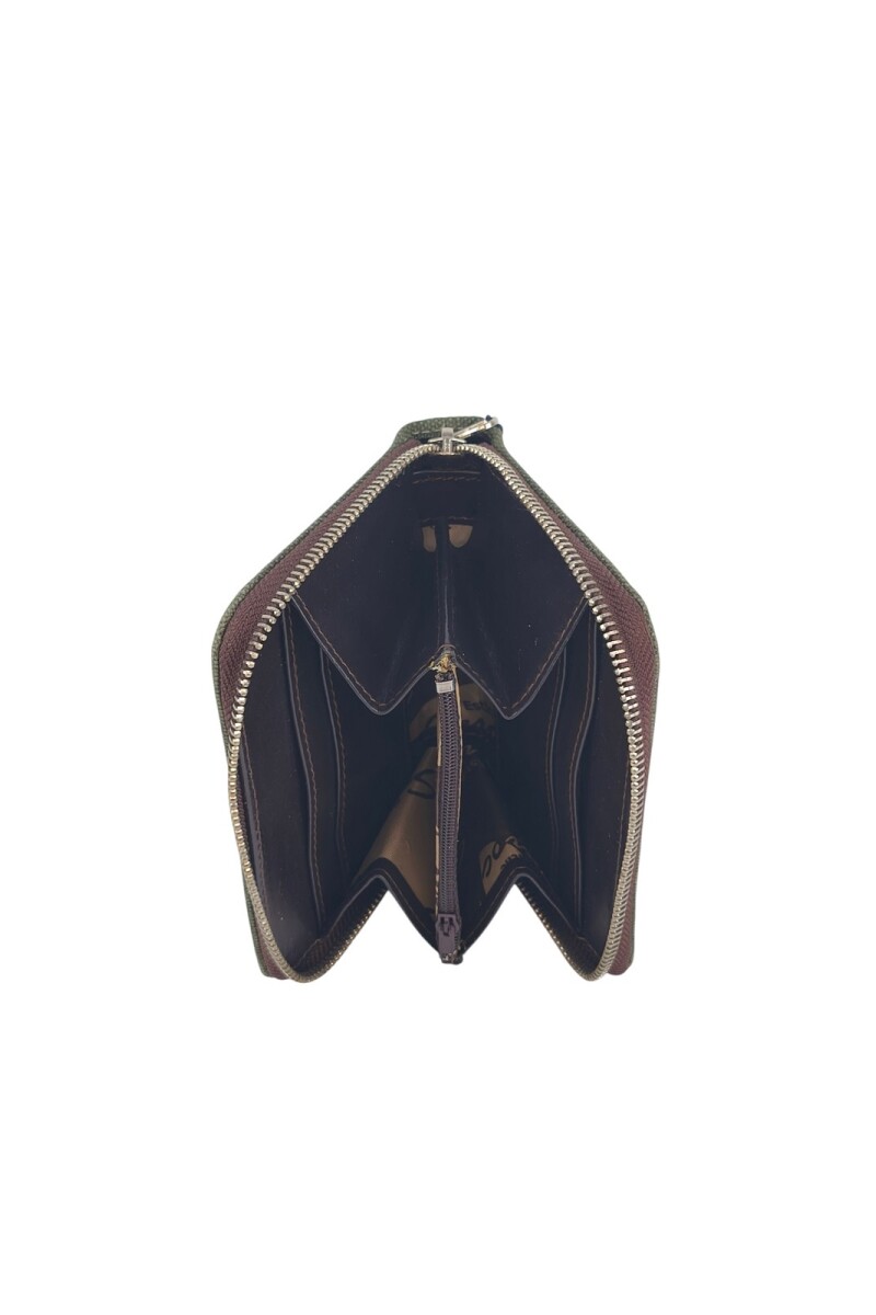 Monedero con cierre interior verde