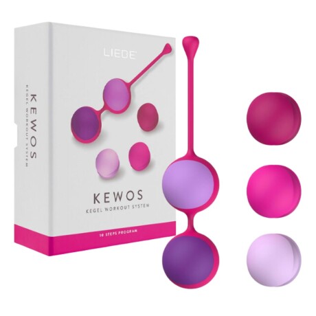 Bolas Kegel Ejercicios Pélvicos x5 Kewos Fucsia y Violeta