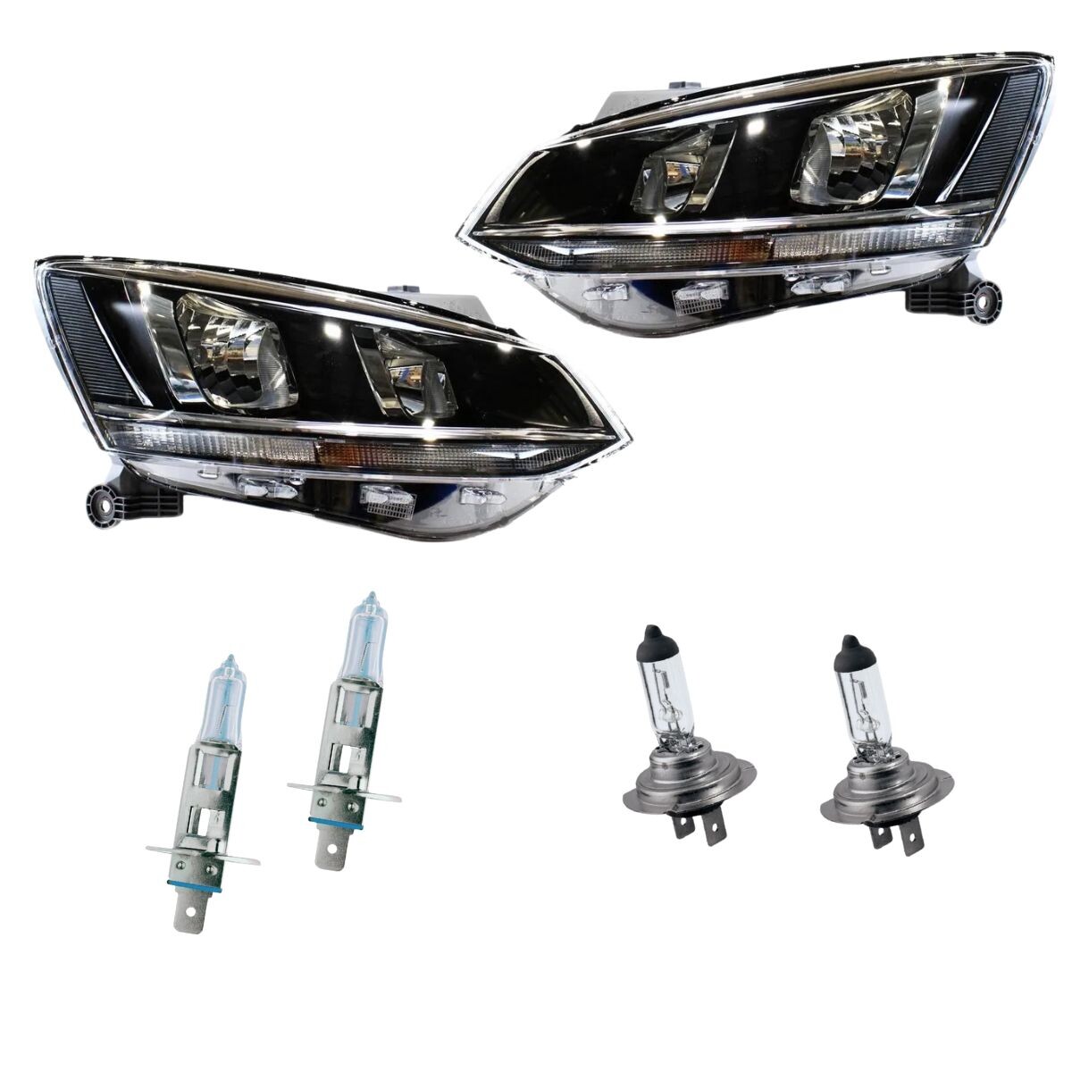 KIT DE SEMIOPTICAS DOBLE PARABOLA + LÁMPARAS 