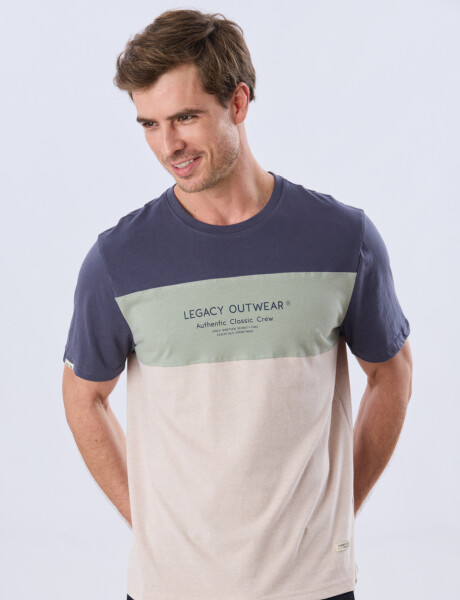REMERA RAYADA DE ALGODÓN Beige