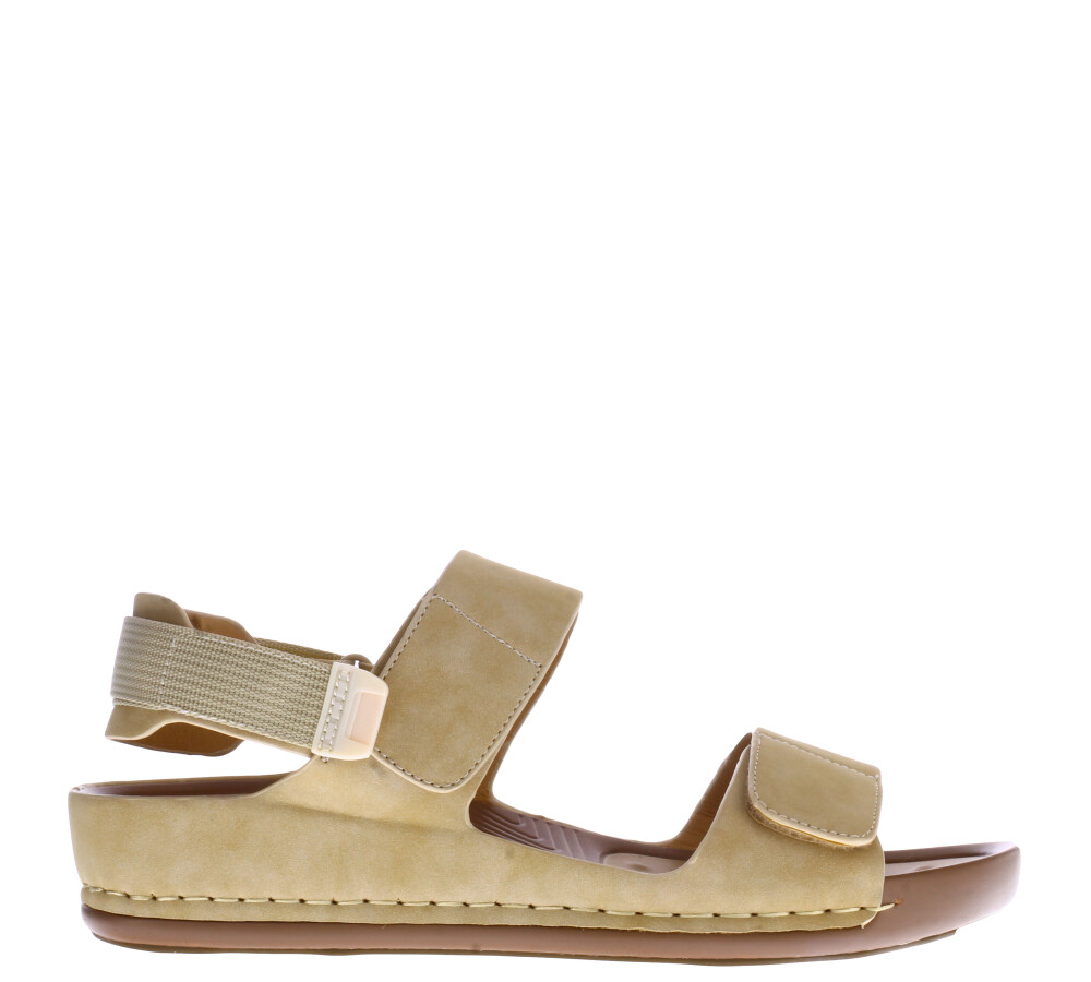 Sandalia OLGA con velcros Beige