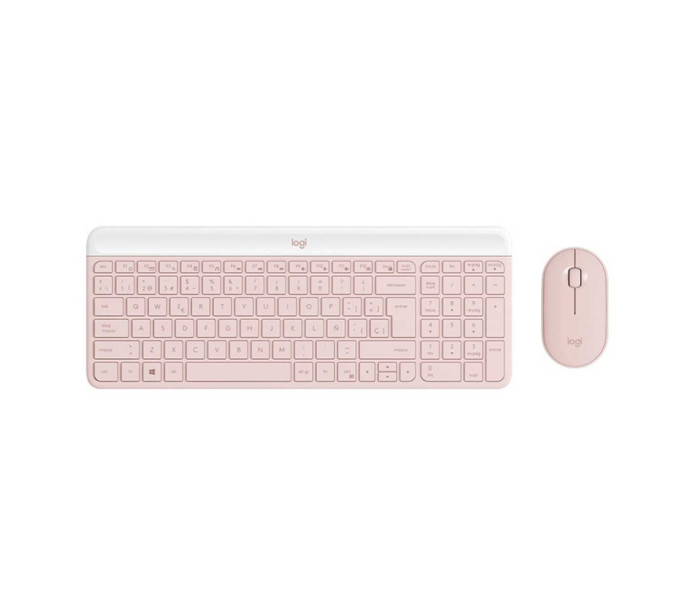 Combo Teclado y Mouse Logitech Inalámbrico MK470 Rosa 