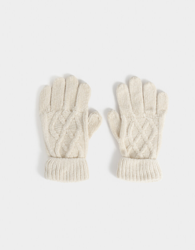 Guantes Infantiles Guantes Infantiles Trenzado Crudo - Blanco Crudo
