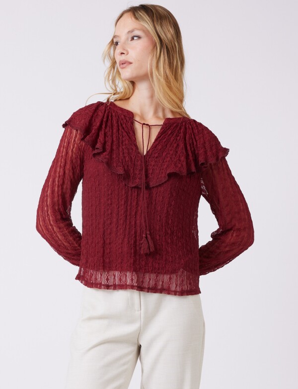 Blusa Encaje BORDEAUX