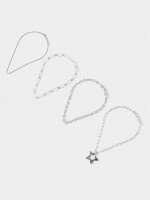 Set De Collares De Eslabones Con Estrella plateado